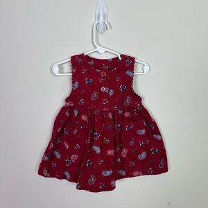 McKids Baby Girl Vintage Paisley Print Corduroy Dress Size 12 Months